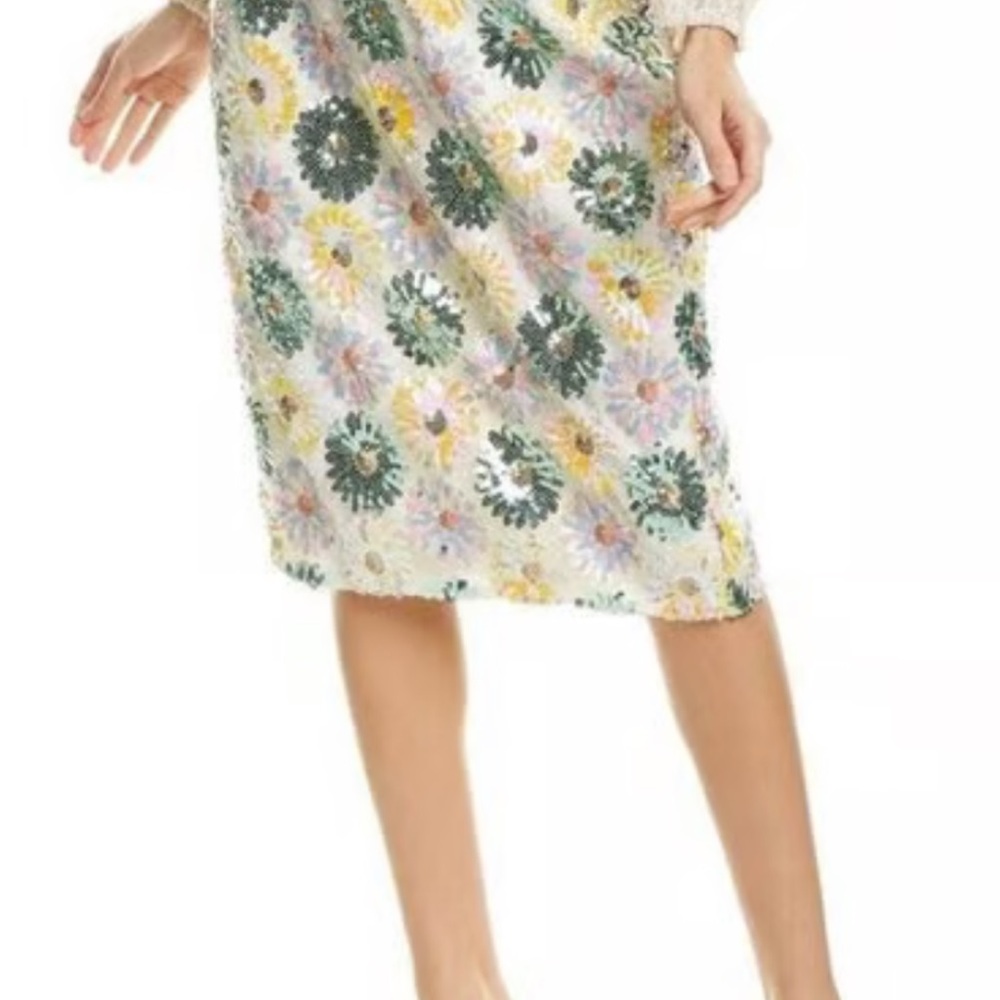 J Crew Collection Floral Sequin Pencil Skirt